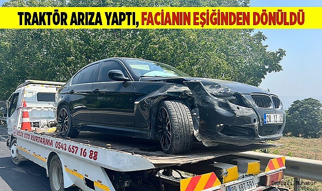 Traktör arıza yaptı, facianın eşiğinden dönüldü