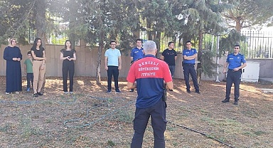 Baklan'da emniyet personeline yangın söndürme eğitimi verildi