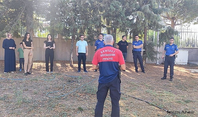 Baklan'da emniyet personeline yangın söndürme eğitimi verildi