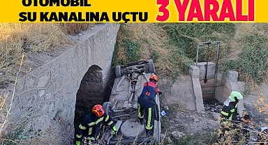 Kontrolden çıkan otomobil su kanalına uçtu: 3 yaralı