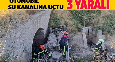 Kontrolden çıkan otomobil su kanalına uçtu: 3 yaralı