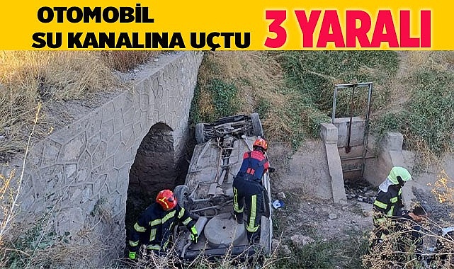 Kontrolden çıkan otomobil su kanalına uçtu: 3 yaralı