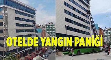 Otelde yangın paniği