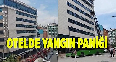 Otelde yangın paniği