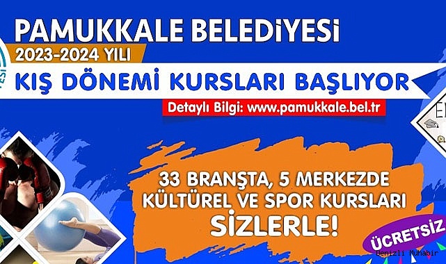 PAMUKKALE BELEDİYESİ KIŞ KURSLARINA BAŞVURULAR BAŞLADI