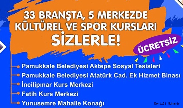 PAMUKKALE BELEDİYESİ KIŞ KURSLARINA BAŞVURULAR DEVAM EDİYOR