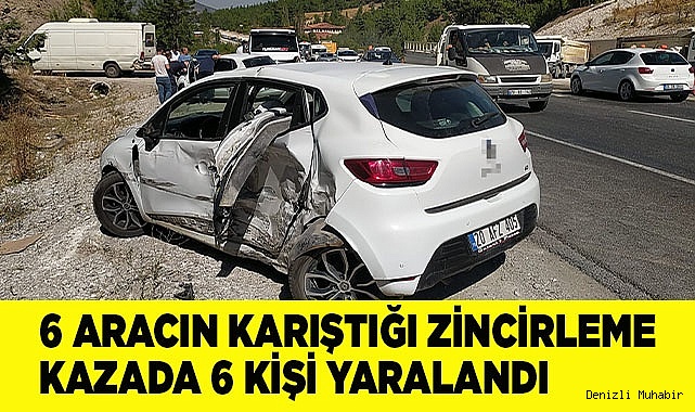 Sabıkalı virajda 6 aracın karıştığı zincirleme kazada 6 kişi yaralandı