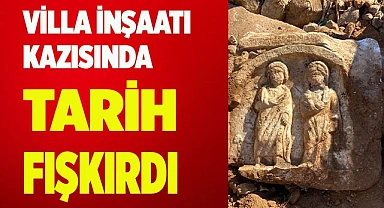 Temel kazısında tarihi mezar steli ve kalıntılar bulundu