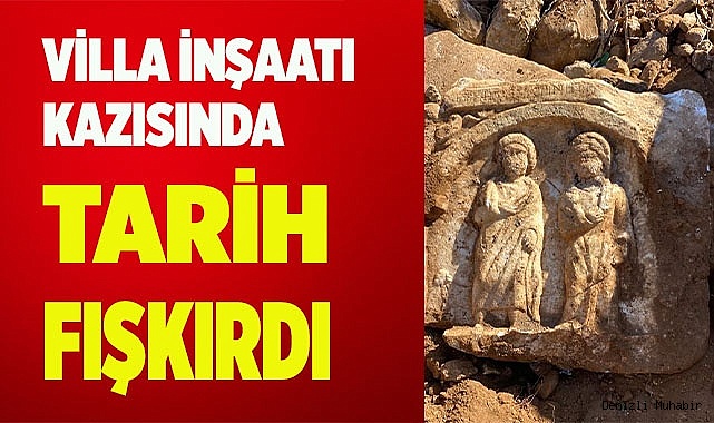 Temel kazısında tarihi mezar steli ve kalıntılar bulundu