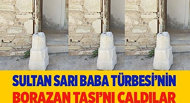 Türbenin simgesi olan taşlardan birisi çalındı