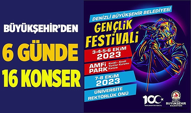 Büyükşehir’den Cumhuriyet’in 100. Yılına özel Gençlik Festivali
