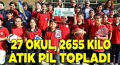 Denizli’de 27 okul 2655 kilo atık pil topladı