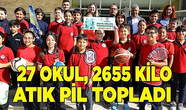 Denizli’de 27 okul 2655 kilo atık pil topladı