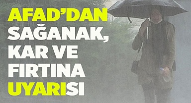 AFAD’dan sağanak, kar ve fırtına uyarısı