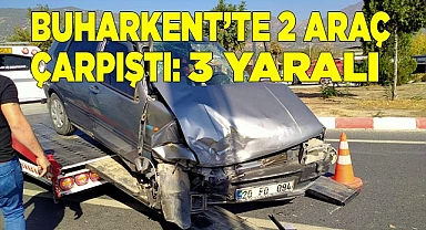 Buharkent’te 2 araç çarpıştı: 3 yaralı