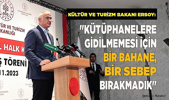 Denizli 100. Yıl İl Halk Kütüphanesi'ni Bakan Ersoy hizmete açtı
