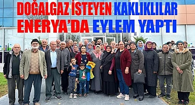 Doğalgaz isteyen mahalleli Enerya önünde eylem yaptı