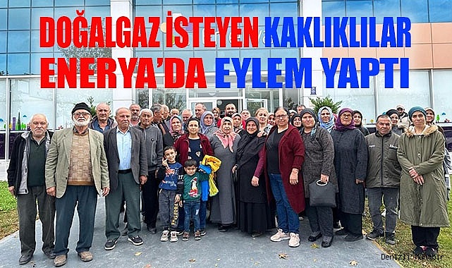 Doğalgaz isteyen mahalleli Enerya önünde eylem yaptı