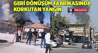 Geri dönüşüm fabrikasında korkutan yangın