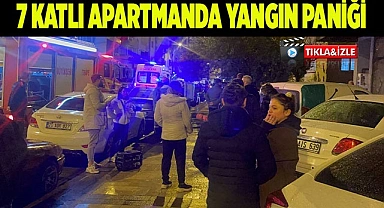 7 katlı apartmanda yangın paniği