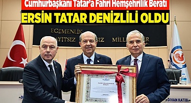 Cumhurbaşkanı Tatar’a Fahri Hemşehrilik Beratı  