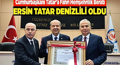 Cumhurbaşkanı Tatar’a Fahri Hemşehrilik Beratı  