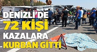 Denizli'de 2023 yılındaki  kazalarda 72 kişi can verdi