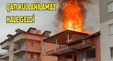 Alevler çatıyı yaktı