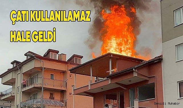 Alevler çatıyı yaktı