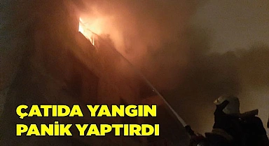Çatıda yangın panik yaptırdı