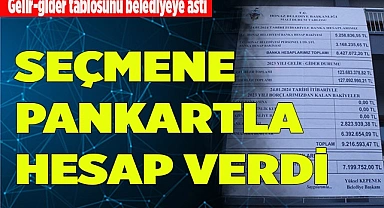 GELİR GİDER TABLOSUNU BELEDİYE BİNASINA ASTI