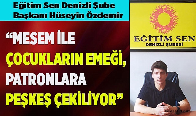 Özdemir, 'MESEM’ler öğrencilerin can güvenliğini tehdit ediyor'