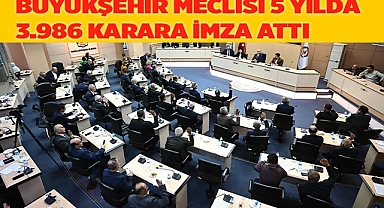 Büyükşehir Meclisi 5 yılda 3.986 karara imza attı