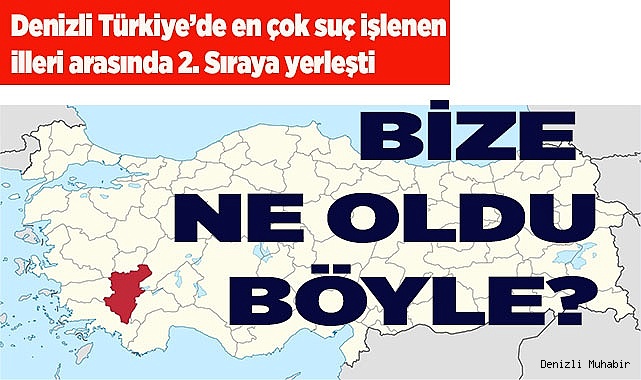 Denizli Türkiye’de en çok suç işlenen illeri arasında 2. Sıraya yerleşti