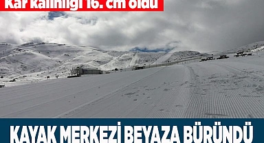 KAYAK MERKEZİ BEYAZA BÜRÜNDÜ