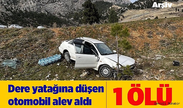 Sürücüsü araç içinde yanarak can verdi