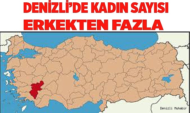 DENİZLİ’DE KADIN SAYISI ERKEKTEN FAZLA