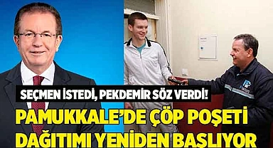 PAMUKKALE’DE ÇÖP POŞETİ  DAĞITIMI YENİDEN BAŞLIYOR
