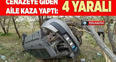 Cenazeye giden aile kaza yaptı: 4 yaralı