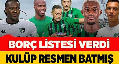 KULÜP RESMEN BATMIŞ