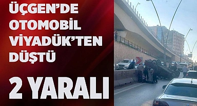 Viyadükten düşen otomobilde 2 kişi yaralandı