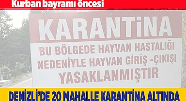 Denizli'de 20 mahalle şap karantinasına alındı