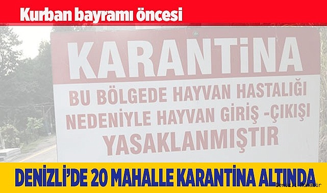 Denizli'de 20 mahalle şap karantinasına alındı