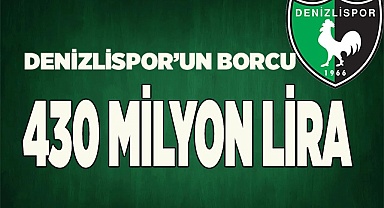 Denizlispor’un borcu 430 milyon lira