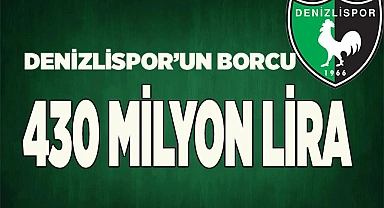 Denizlispor’un borcu 430 milyon lira