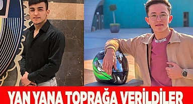 Motosiklet kazasında hayatını kaybeden iki genç yan yana toprağa verildi