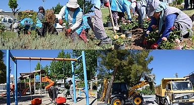 PAMUKKALE BELEDİYESİ, İLÇEDE BAHAR BAKIMI YAPIYOR