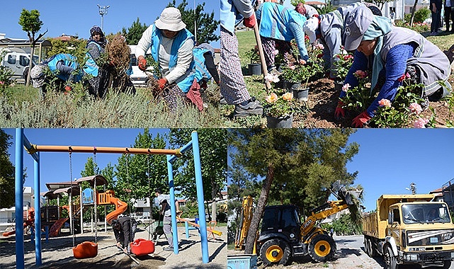 PAMUKKALE BELEDİYESİ, İLÇEDE BAHAR BAKIMI YAPIYOR
