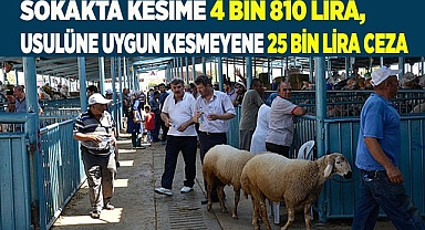 SOKAKTA KURBAN KESENE 4 BİN 810 LİRA CEZA