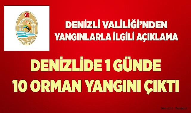 Denizli’de 1 günde 10 orman yangını çıktı